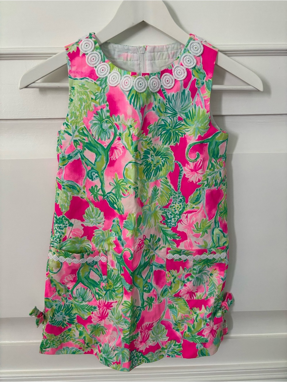 Lilly Pulitzer Girls Bright Pink & Green Floral Shift Dress